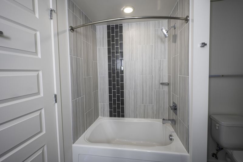 Shower-Tub Combo in Compact Bathroom